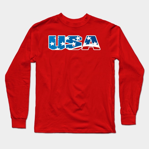 USA Long Sleeve T-Shirt by GLStyleDesigns